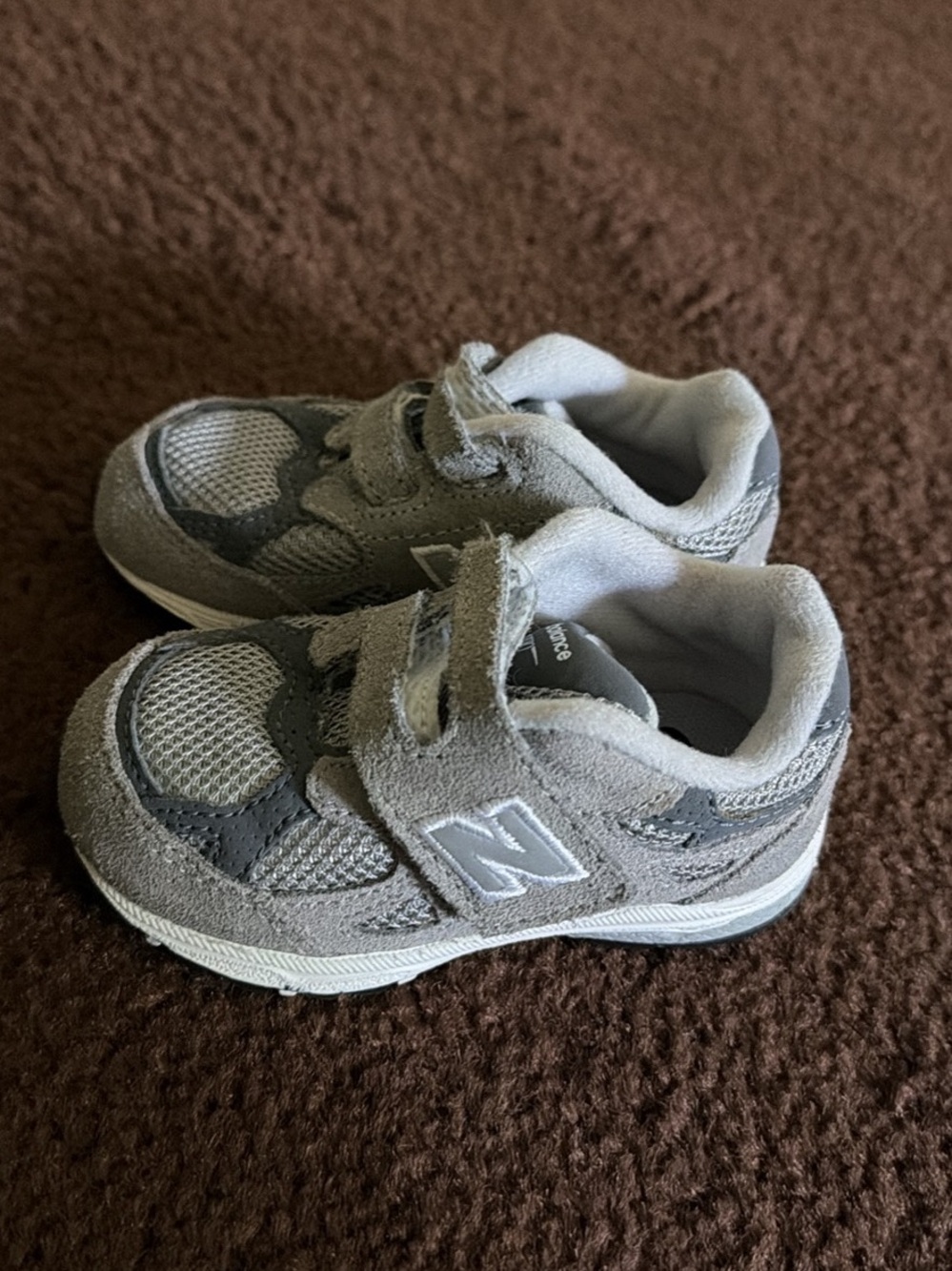 New Balance Kids Gray Velcro Athletic Sneakers